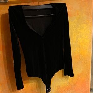 Express Black Velvet Bodysuit